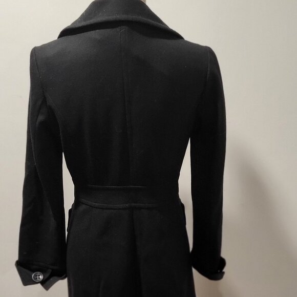 Tulle Black Walker Coat, Size Small, 60% Wool, 40% Viscose Dry Clean - Picture 10 of 15